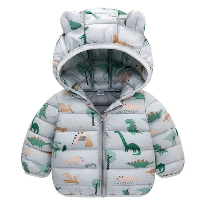 Hooded Lightweight Down Jackets Children Boy Girl Baby Coat Autumn Winter Outerwear Casual Clothing Kids Christmas Birthday Gift
