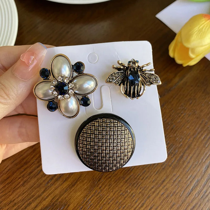 New Exquisite Brooch Set Elegant Socialite Vintage Baroque Pearl Men's And Women's Clothing Accessories, Badges Buckle Pins