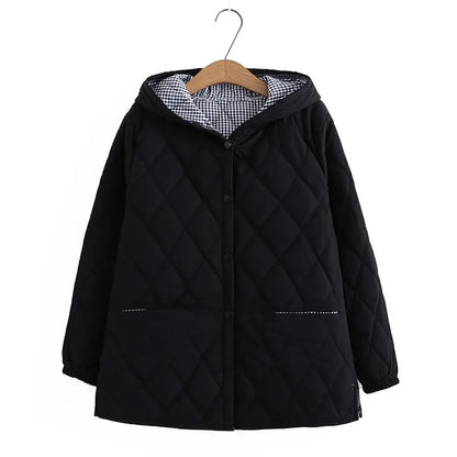 Oversized 7XL Cotton Jacket For Women's Autumn Winter Loose Casual Hooded Coat Female Thicken Cotton-padded Parkas Overcoat