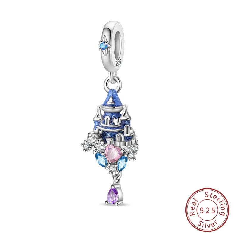 NEW 925 Sterling Silver Fashion Tarot Pendants Mysterious Spirit Snake Skull Rose Charms Beads Fit Qikaola Bracelets DIY Jewelry