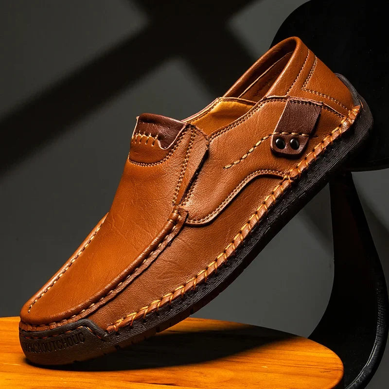 Mens Loafers Breathable Slip on Italian Driving Shoes Chaussure Homme Genuine Leather Men Handmade Casual Shoes