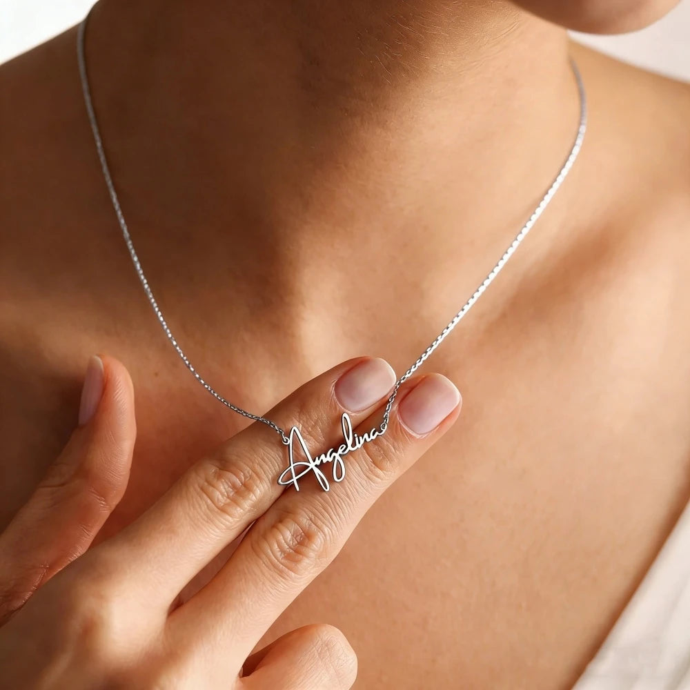 Personalized Name Necklaces For Women Fashion Jewelry Stainless Steel Custom Nameplate Dainty Necklace Gifts For Her