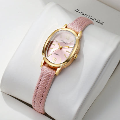 Elegant Women Quartz Watch Roma Dial Ultra-thin Leather Strap Ladies Clock Wristwatches Gift Relogio Feminino （Without Box）
