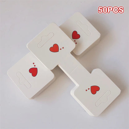 50PCS White Hairpin Card Trinket Packaging Hair Display Cardboard Hair Clip