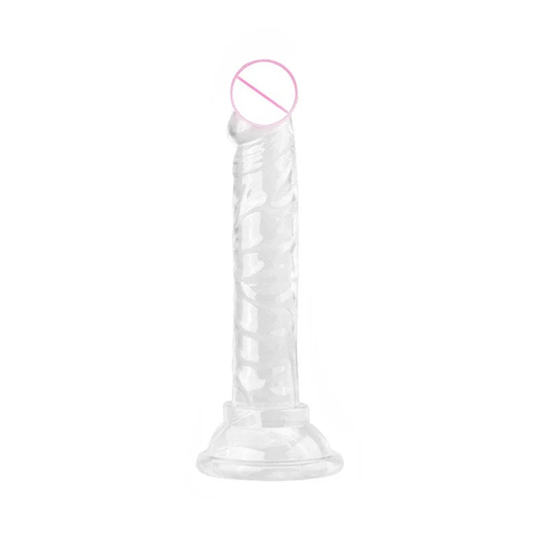 Female Artificial Dildo, Manual Suction Cup Dildo, Mini Small Size, Crystal Style, Female Masturbation Thrusting Device