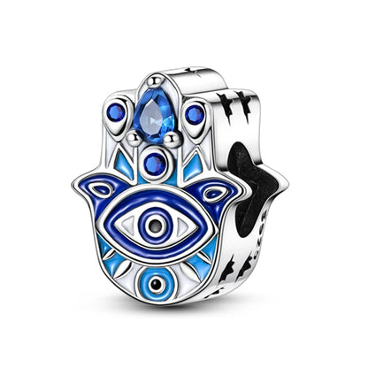 100% Real 925 Silver Classic Devil's Eye Charms Beads For Women Fit Original Qikaola Bracelets Fine DIY Jewelry Making