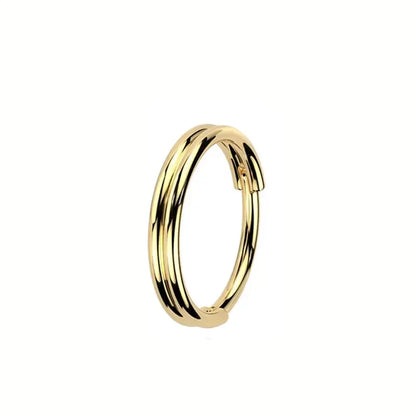 ASTM F136 Titanium 16G Double Layered Zircon Nose Clicker Segment Clicker Ring Helix Cartilage Nose Ring Piercing Body Jewelry