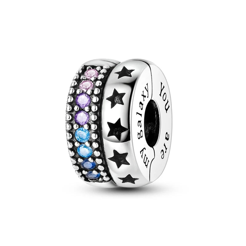 Original 925 Sterling Silver Clip Charm Inlaid Zircon Cat Butterfly Charm Silicone Spacer Beads For Women Bracelet DIY Jewelry