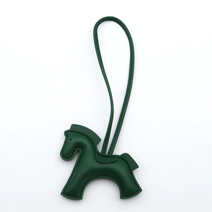 2025 New Fashion Bag Accessories Horse Keychain With Strings Rope All-around PU Leather Tiny Horse Embellishment For Female Gift
