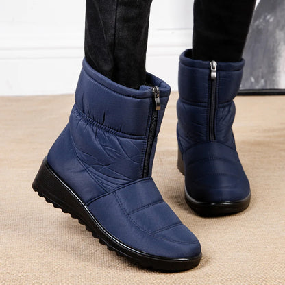 New Platform Waterproof Snow Boots Women 2025 Winter Thick Plush Ankle Boots Woman Non Slip Warm Cotton Padded Shoes Ladies