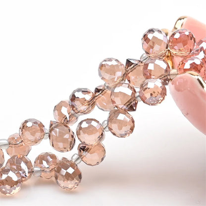 10*8mm Czech Crystal Waterdrop Beads Shiny Faceted Glass Strawberry Beads for Jewelry Making Needlework DIY Handmade Accessories