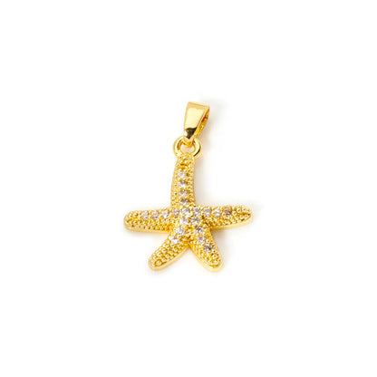2 Pcs Brass Ocean Charms Gold Plated Dolphin Starfish Fish Seahorse Pendant For DIY Necklace Bracelet Making Jewelry