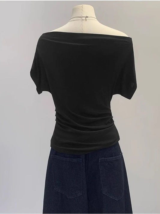 Women's Wide-Neck Short-Sleeve Top