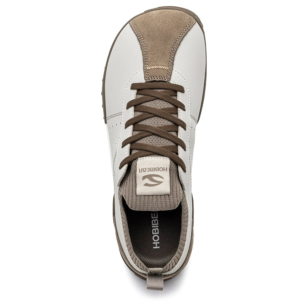 HOBIBEAR Wide Toe Box Sneakers for Men Women Minimalist Artificial Leather Walking Shoes Lightweight Lace Up Casual Sneakers