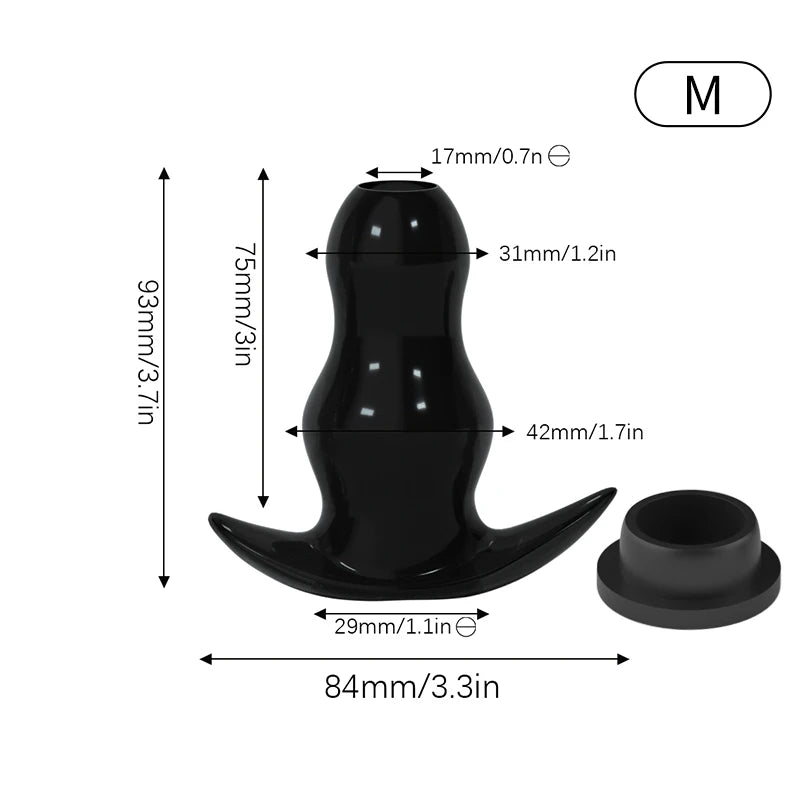 Hollow Speculum Peeking Anal Beads Butt Plug with Stopper Expander Tunnel Transparent Anus Dilation Adult Women Men Gay