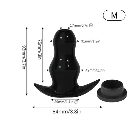 Hollow Speculum Peeking Anal Beads Butt Plug with Stopper Expander Tunnel Transparent Anus Dilation Adult Women Men Gay