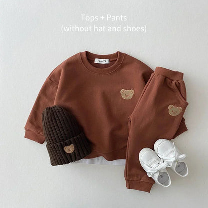 DGUKYM New Kids Sports Bear Suits Fashion Toddler Baby Boys Girl Fall Clothes Sets Clothing Set Sweatshirt Pants 2pcs Outfits