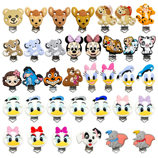 10pcs New Cartoon Silicone Pacifier Clip Baby Molar Bead DIY Pacifier Chain Accessories