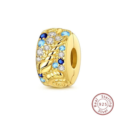Hot Sales 925 Sterling Silver Golden Series Charms Leopard Little Bear Starfish Bow Bead Fit Original Bracelet DIY Women Jewelry