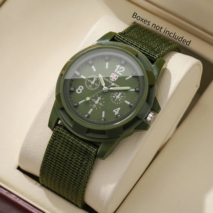 Fashion Decorative Three-eye Dial Women Quartz Watch Casual Nylon Strap Sport Wristwatches Reloj Mujer Girls Clock（Without Box）