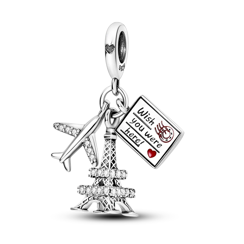 925 Sterling Silver Famous Buildings Charms Bead Milan Cathedral Colosseum Eiffel Tower Dangle Fit Original Bracelet DIY Jewelry