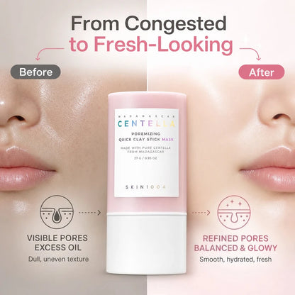 Korean Skincare Centella Poremizing Quick Clay Stick Mask,Facial Moisturizing Soothing Shrink Pore Care Mask Face Care Products