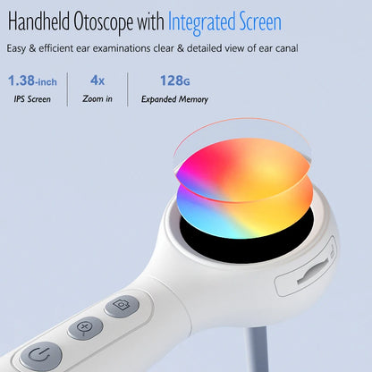 Digital Otoscope Camera 1.38'' Screen HD1080P Visual Ear Cleaner with 6LEDs Portable Video Ear Endoscope Ear Wax Removal Tool