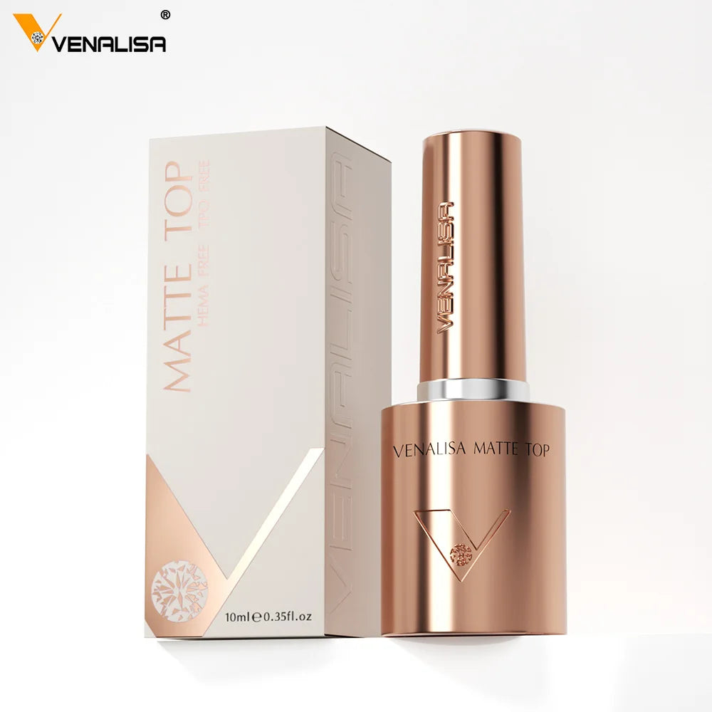 Venalisa 10ml Nail Gel Hema/TPO Free Base Ultra Glossy Diamond Tempered Long Wear Top Coat Velvet Matt Top Semi Permanent Gel