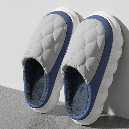 Winter Casual Men's Slippers Indoor Waterproof Home Shoes Fur Flat Warm Fashion Couples Bedroom Houseshoes Large size 48/49