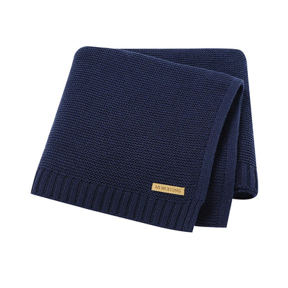 Baby Blankets 100*80cm Knit Newborn Boy Girl Month Stroller Bassinet Bedding Cradle Quilts Dual-Use Infant Netural Receiving Mat