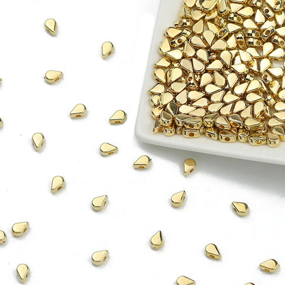 100-400pcs Gold Color Beads 4mm 6mm CCB Cube Crown Heart Pendant Star Spacer Loose Beads for Love Jewelry Making Bracelets DIY S