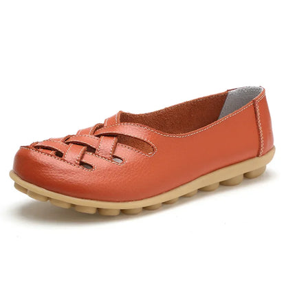 Women Shoes Summer Slip On Leather Casual Shoes Woman 2026 Loafers Women's Ballet Flats Women Moccasins Flat Shoes Female