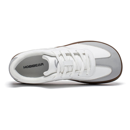 HOBIBEAR Unisex Wide Toe Shoes Artificial Leather Sneakers Casual Lace Up Retro Fashion Shoes for Women Men