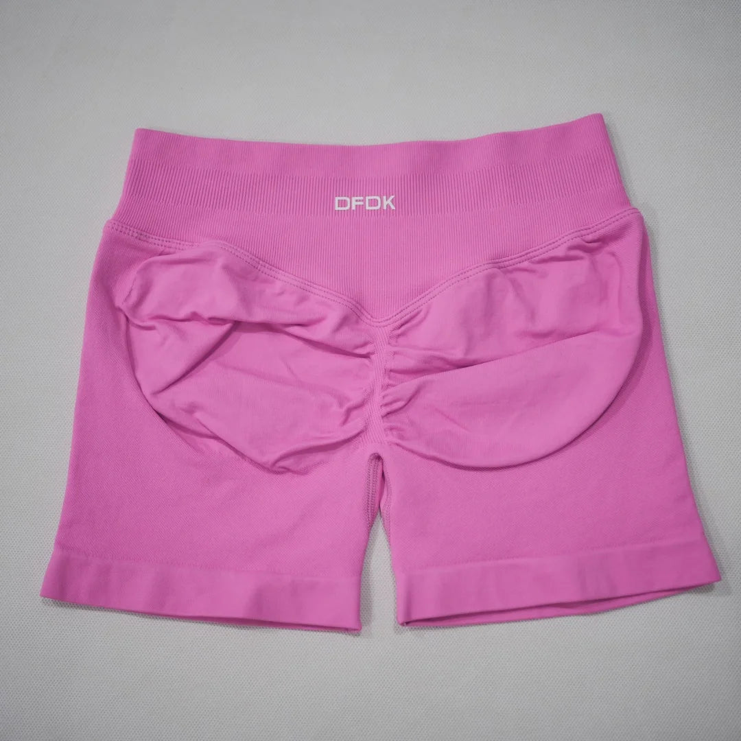 DFDK 2026 New Women Scrunch Butt Yoga Shorts High Waist Hip Lifting Push Up Squat Proof Sports Shorts Gym Workout Running Fitnes