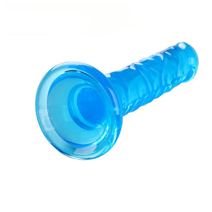 Female Artificial Dildo, Manual Suction Cup Dildo, Mini Small Size, Crystal Style, Female Masturbation Thrusting Device