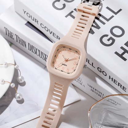 Minimalist Silicone Strap Square Watch Square Casual Wrist Watch Quartz Watch Students