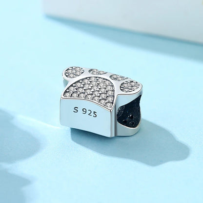 Original 925 Sterling Silver Charms Love Pets Dog Cat Paw Print Pendant Beads Fit Brand Bracelets Necklaces Women DIY Jewelry