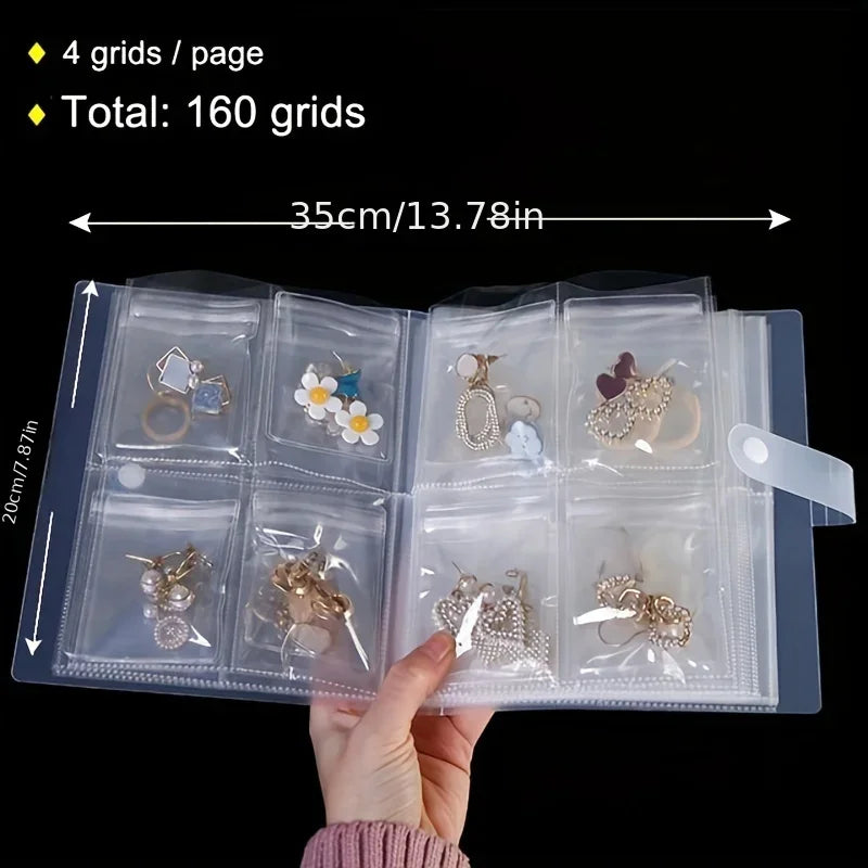 1pc Plastic Transparent Dustproof 84/160 Grids Anti-oxidation Jewelry Accessories Storage Bag Packaging Bag Organizer Holder