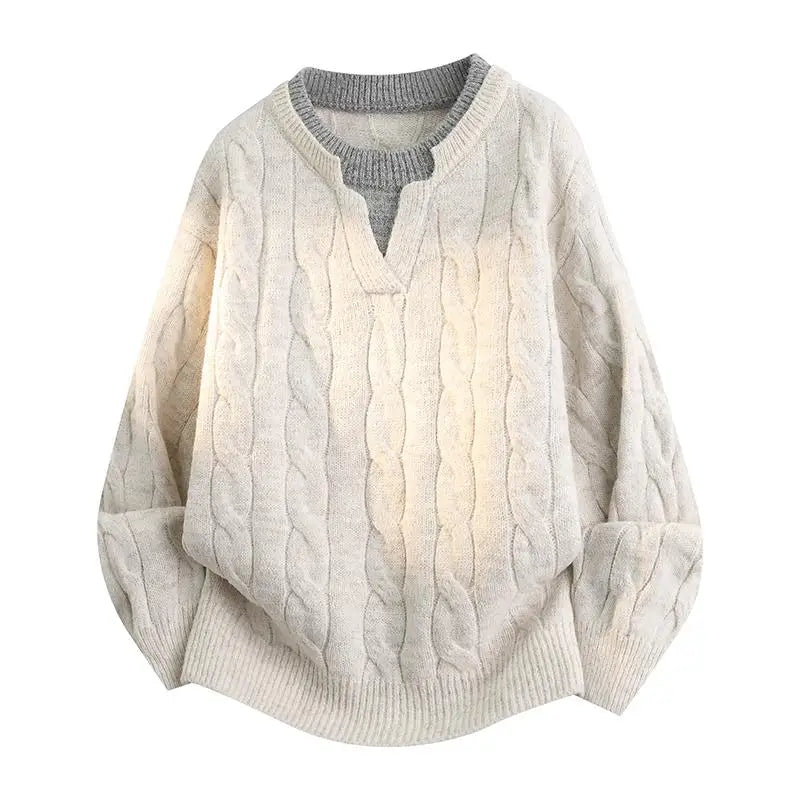 Personalized Mens Classic Comfortable Knitted Sweater Autumn Winter New Warm Long Sleeve Sweater top