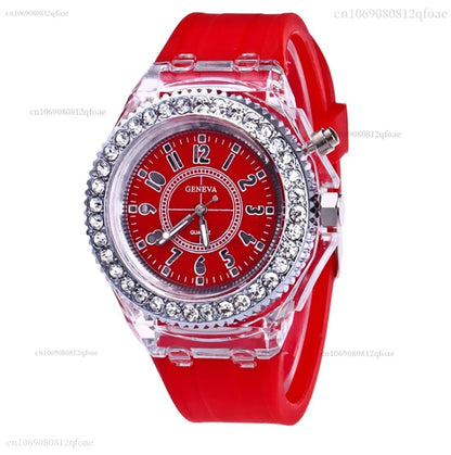 2026 Luminous Colorful LED Luminous Watch for Male and Female Students, Fluorescent Quartz Hand for Male and Female Students