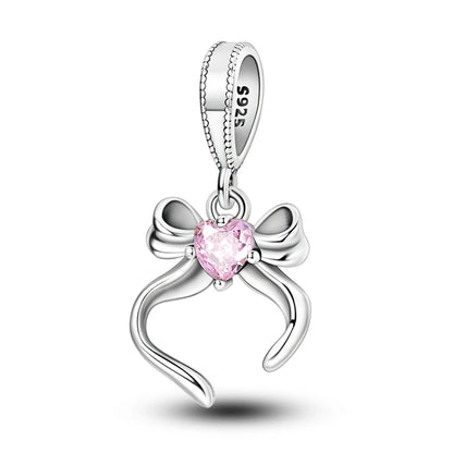 Charms Beads 925 Sterling Silver Tree of Life Peach Heart Sweet Love Charms Fit Pendants Bracelets Necklaces Women Jewelry Gift