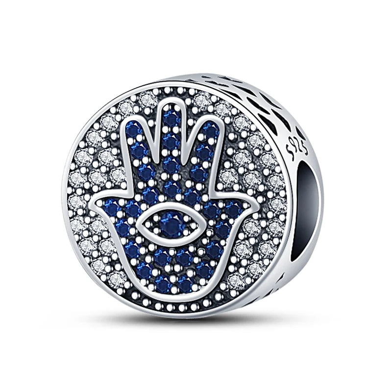 100% Real 925 Silver Classic Devil's Eye Charms Beads For Women Fit Original Qikaola Bracelets Fine DIY Jewelry Making