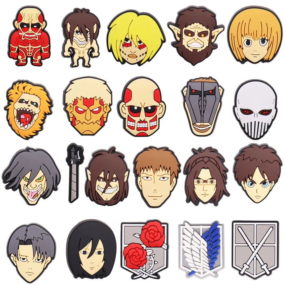 New Arrival 1pcs Cartoon Japan Anime PVC Shoe Charms For Clogs Pins Accessories Shoes Buckles Wristbands Kids Birthday Present