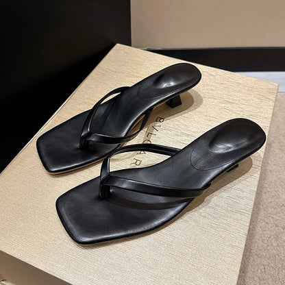 Summer Women Clip Toe Slippers Comfort Low Heel Slides Shoes Ladies Casual Dress Street Style Sandalis