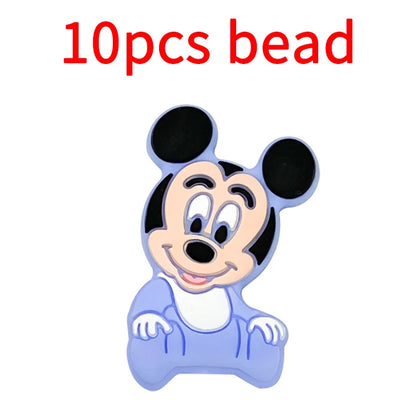 10pcs Silicone Cartoon Bead Baby Pacifier Bead Pacifier Chain Accessories Ornaments