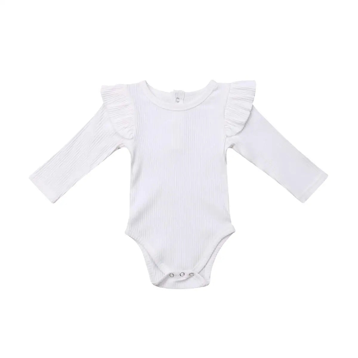ma&baby 0-24M Spring Fall Newborn Baby Girls Romper Infant Knit Ruffle Jumpsuit Soft Long Sleeve Solid Color  Clothing
