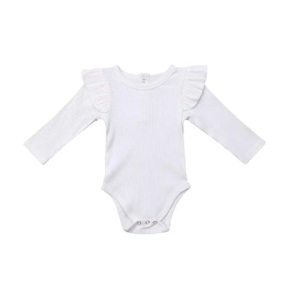 ma&baby 0-24M Spring Fall Newborn Baby Girls Romper Infant Knit Ruffle Jumpsuit Soft Long Sleeve Solid Color  Clothing