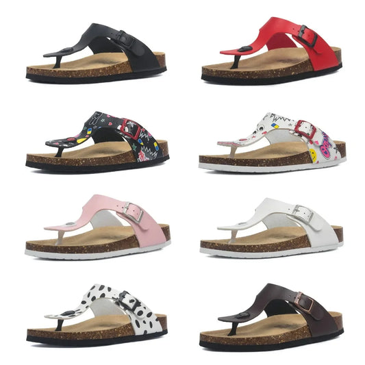 Fashion Women Slippers Flip Flops Summer Beach Cork Shoes Slides Girls Flats Sandals Casual Slippers Shoes Plus Size 35-45