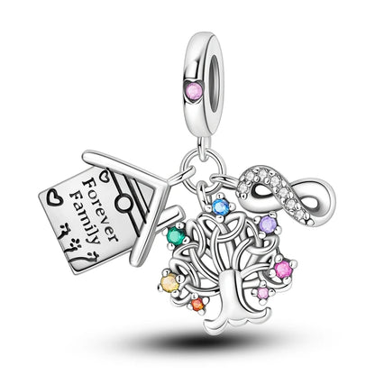 Charms Beads 925 Sterling Silver Tree of Life Peach Heart Sweet Love Charms Fit Pendants Bracelets Necklaces Women Jewelry Gift
