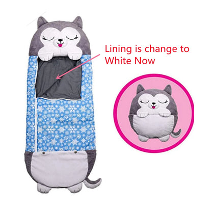 Cartoon Kids Sleepsacks Plush Sleeping Bag with Pillow for Boys & Girls Baby Animal Sleep Sack with Doll Pillow for Birthday